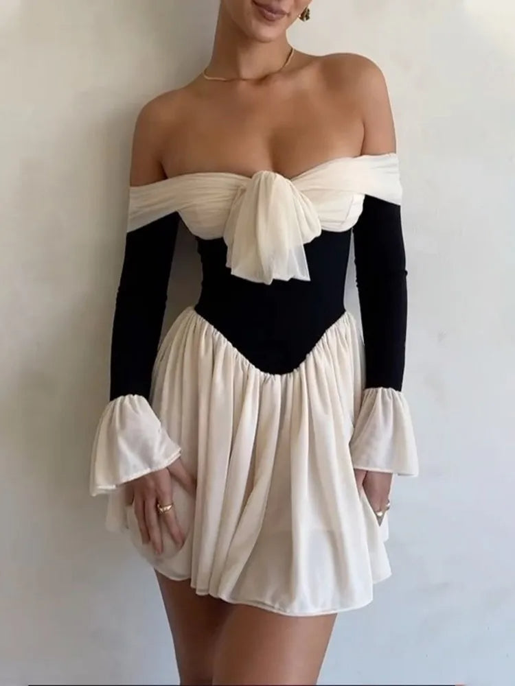 Moonlit Petal Mini Dress